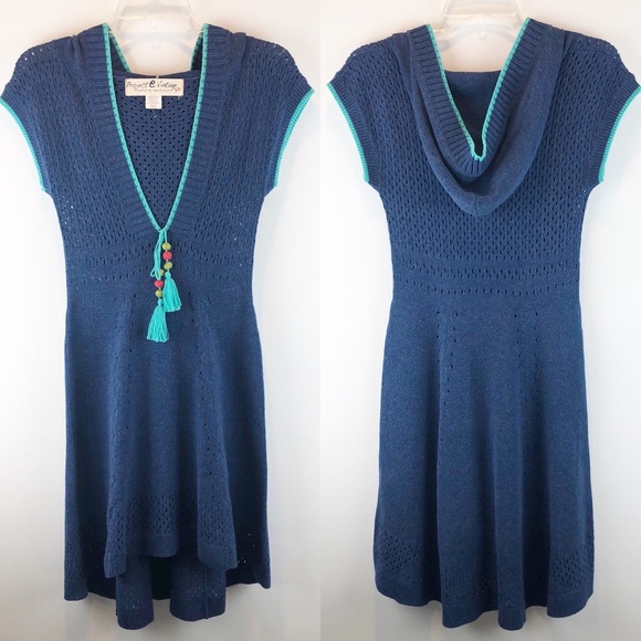 PROJECT E VINTAGE Boho Knit Dress with Hood - Picture 2 of 6